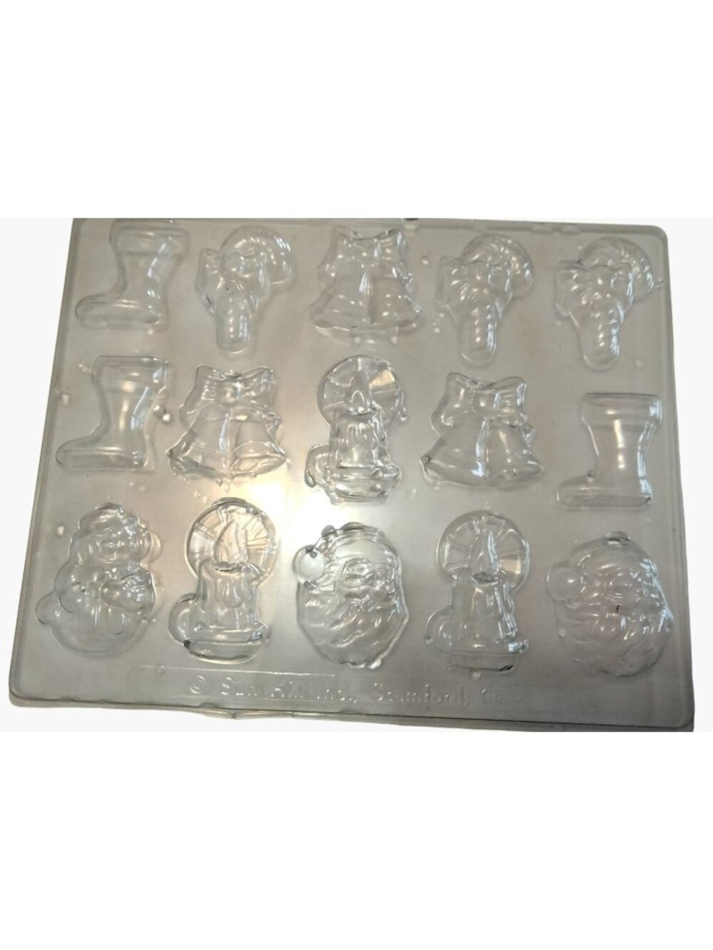 Christmas Candy Mold Chocolate Fondant Bells Candy Cane Santa Claus Stocking